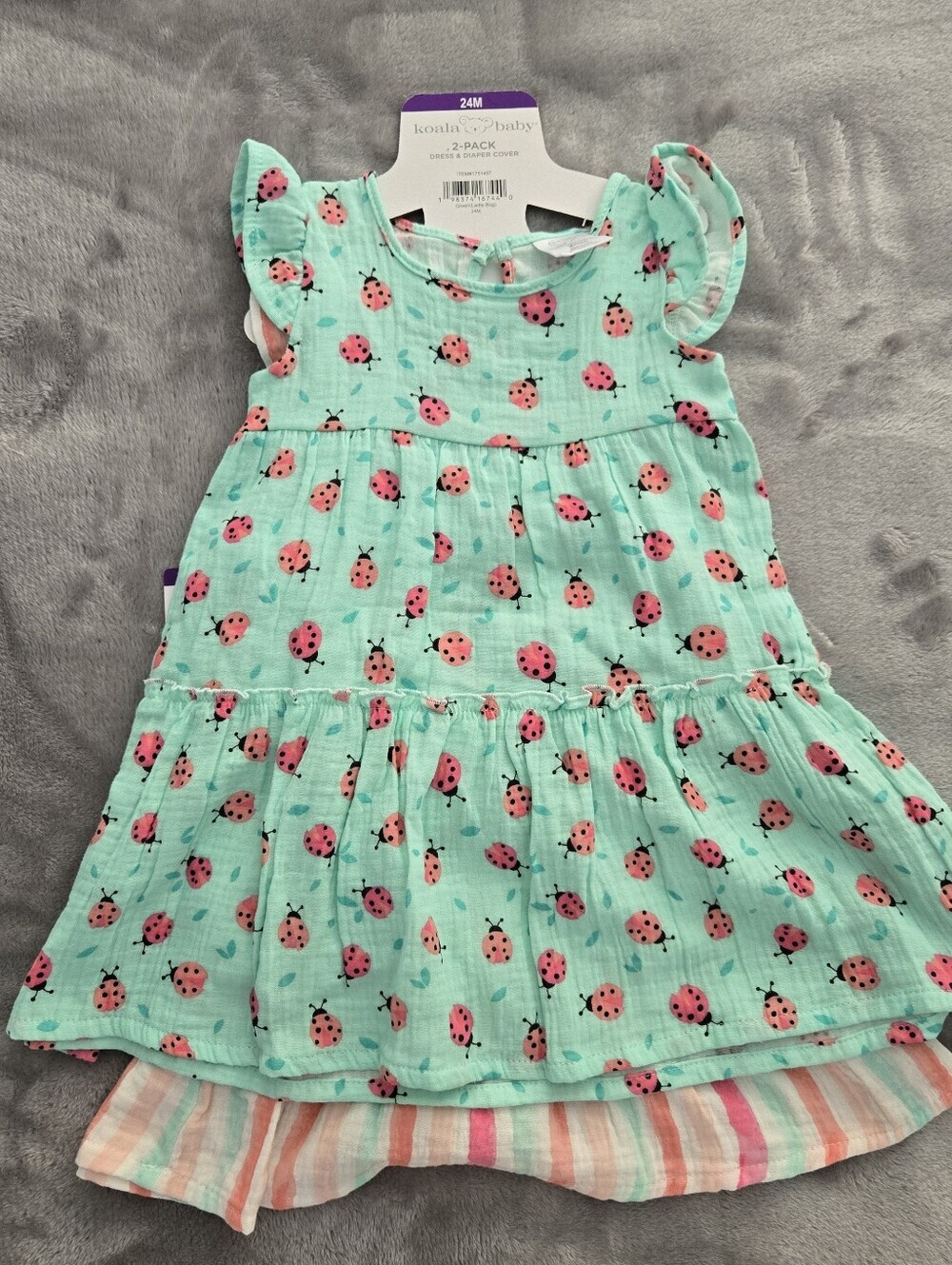 Koala Baby 2 Pack Dress& Diaper Cover size 24M NWT Pink And Blue - Picture 6 of 9